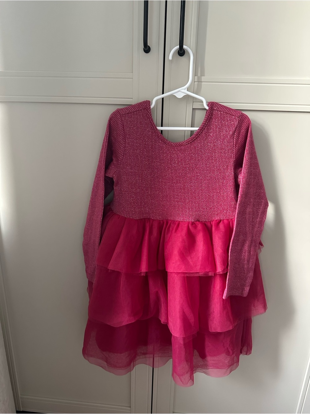 Hanna Andersson Fuchsia Knit Bodice Layered Tulle Dress